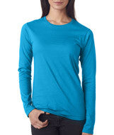 374L Anvil Ladies' Lightweight Fitted Long-Sleeve Tee Caribbean Blue