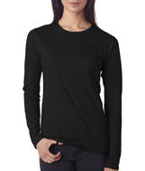 374L Anvil Ladies' Lightweight Fitted Long-Sleeve Tee Black