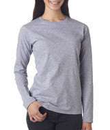 374L Anvil Ladies' Lightweight Fitted Long-Sleeve Tee Heather Grey