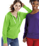 3753 LA T Junior Zip Front Hoodie Key Lime