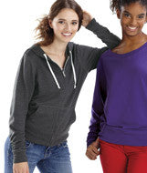 3753 LA T Junior Zip Front Hoodie Smoke