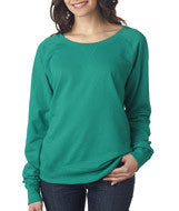 3762 LA T Ladies Lightweight French Terry Slouchy Pullover Jade