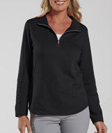 3764 LA T Ladies Lightweight French Terry ¼ Zip Pullover Black