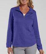 3764 LA T Ladies Lightweight French Terry ¼ Zip Pullover Purple