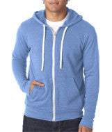 3909 Bella + Canvas Unisex Triblend Sponge Fleece Full-Zip Hoodie Blue TriBlend