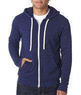 3909 Bella + Canvas Unisex Triblend Sponge Fleece Full-Zip Hoodie Navy TriBlend