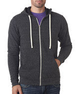3909 Bella + Canvas Unisex Triblend Sponge Fleece Full-Zip Hoodie Charcoal Black TriBlend