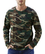 3916 Code V Adult Long-Sleeve Camo Tee Green Woodland