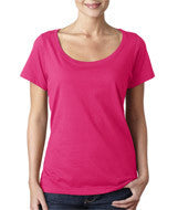 391 Anvil Ladies’ Featherweight Scoop Tee Hot Pink