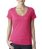 392 Anvil Ladies’ Featherweight V-Neck Tee Hot Pink