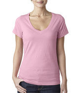 392 Anvil Ladies’ Featherweight V-Neck Tee Charity Pink