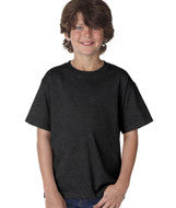 3930B Fruit of the Loom Youth Heavy Cotton HD&reg; T-Shirt Black Heather(50/50)