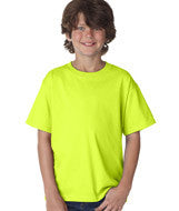 3930B Fruit of the Loom Youth Heavy Cotton HD&reg; T-Shirt Safety Green (50/ 50)