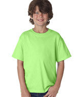 3930B Fruit of the Loom Youth Heavy Cotton HD&reg; T-Shirt Neon Green (50/ 50)
