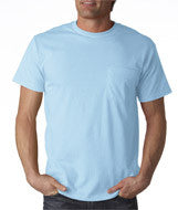 3930P Fruit of the Loom Adult Heavy Cotton HD&reg; T-Shirt with Pocket Light Blue