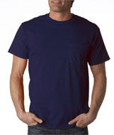3930P Fruit of the Loom Adult Heavy Cotton HD&reg; T-Shirt with Pocket J Navy