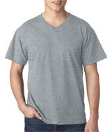 3930V Fruit of the Loom Adult Heavy Cotton HD&reg; V-Neck T-Shirt Athletic Heather (90/10)