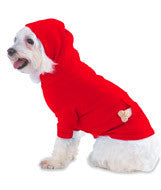 3933 Doggie Skins Baby-Rib Hooded Tee with Pouch Pocket Red