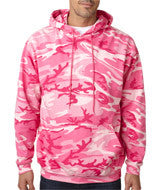 3969 Code V Adult Camouflage Pullover Hooded Blended Sweatshirt with Pouch Pocket Pink Woodland