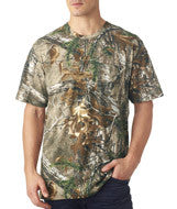3982 Code V Adult Officially Licensed Realtree® Camouflage Short Sleeve Pocket T-Shirt Realtree AP Xtra