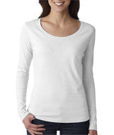 399 Anvil Ladies’ Featherweight Long-Sleeve Scoop Tee White