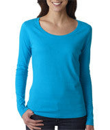 399 Anvil Ladies’ Featherweight Long-Sleeve Scoop Tee Caribbean Blue