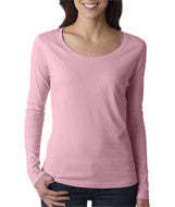 399 Anvil Ladies’ Featherweight Long-Sleeve Scoop Tee Charity Pink