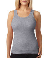 4000 Bella + Canvas Ladies' 2x1 Rib Tank Athletic Heather (90/10)
