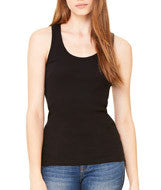 4070 Bella + Canvas Ladies' 2x1 Rib Racerback Longer Length Tank Black