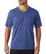 4099 Chouinard Adult Garment-Dyed Combed Ring-Spun Cotton V-Neck Tee Flo Blue PgmDye
