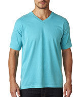 4099 Chouinard Adult Garment-Dyed Combed Ring-Spun Cotton V-Neck Tee Lagoon DirDye