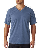4099 Chouinard Adult Garment-Dyed Combed Ring-Spun Cotton V-Neck Tee Denim PgmDye