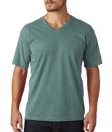 4099 Chouinard Adult Garment-Dyed Combed Ring-Spun Cotton V-Neck Tee Light Green PgmDye