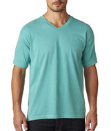 4099 Chouinard Adult Garment-Dyed Combed Ring-Spun Cotton V-Neck Tee Seafoam PgmDye