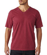 4099 Chouinard Adult Garment-Dyed Combed Ring-Spun Cotton V-Neck Tee Crimson PgmDye