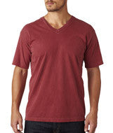 4099 Chouinard Adult Garment-Dyed Combed Ring-Spun Cotton V-Neck Tee Brick PgmDye