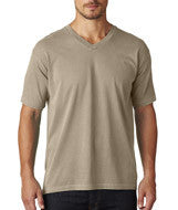 4099 Chouinard Adult Garment-Dyed Combed Ring-Spun Cotton V-Neck Tee Khaki PgmDye