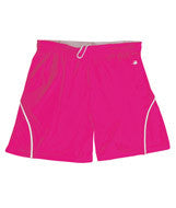 4101 Badger B-Core Ladies "Closer" 6" Athletic Shorts Hot Pink/ White