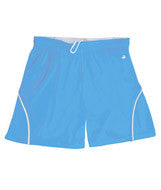 4101 Badger B-Core Ladies "Closer" 6" Athletic Shorts Columbia Blue/ White