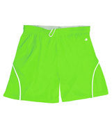 4101 Badger B-Core Ladies "Closer" 6" Athletic Shorts Lime/ White