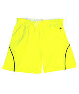 4101 Badger B-Core Ladies "Closer" 6" Athletic Shorts Safety Yellow  / Black