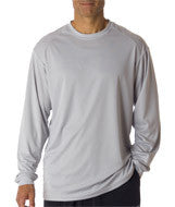 4104 Badger Adult B-Core Long-Sleeve Performance Tee Silver