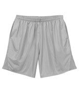 4110 Badger Adult 9" BT5 Performance Trainer Shorts With Pockets Silver