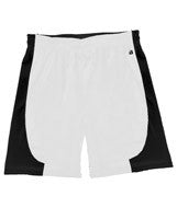 4113 Badger B-Core "Turn 2" Ladies Color Block 6" Athletic Shorts White/ Black