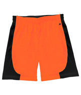 4113 Badger B-Core "Turn 2" Ladies Color Block 6" Athletic Shorts Safety Orange/ Black