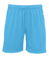4115 Badger B-Core 6" Ladies "Ace" Athletic Shorts Columbia Blue/ White