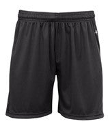 4115 Badger B-Core 6" Ladies "Ace" Athletic Shorts Black/ White