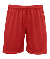 4115 Badger B-Core 6" Ladies "Ace" Athletic Shorts Red/ White