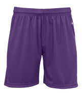 4115 Badger B-Core 6" Ladies "Ace" Athletic Shorts Purple/ White