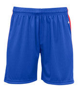 4115 Badger B-Core 6" Ladies "Ace" Athletic Shorts Royal/ Hot Coral
